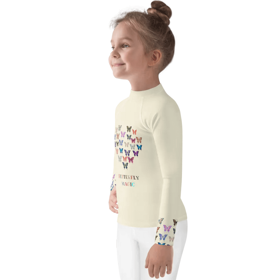 Butterfly Magic Kids Cream Rash Guard product image (3)