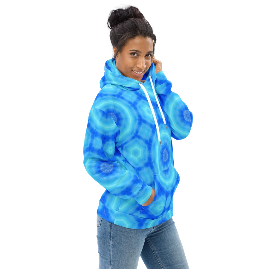 Abstract Circular Pattern in Blues Unisex All Over Print Hoodie product image (5)