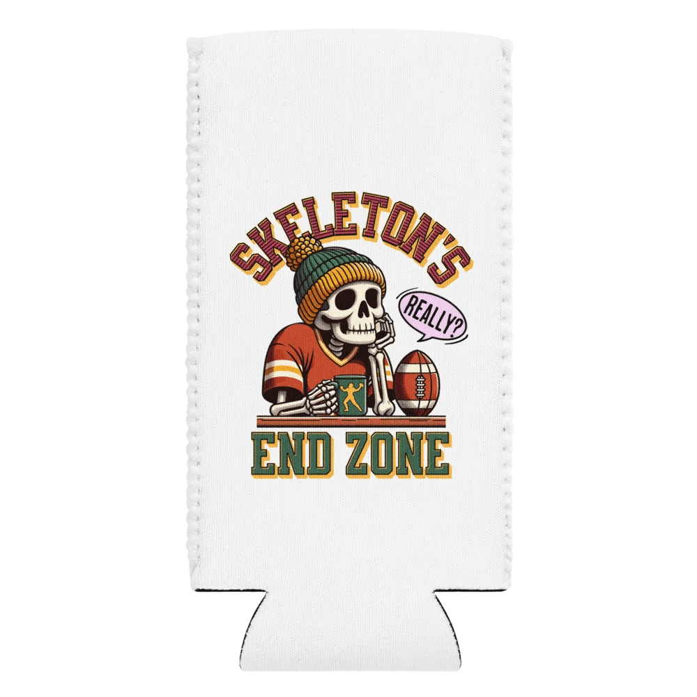Skeletons End Zone Football Coozie Can Cooler product image (1)