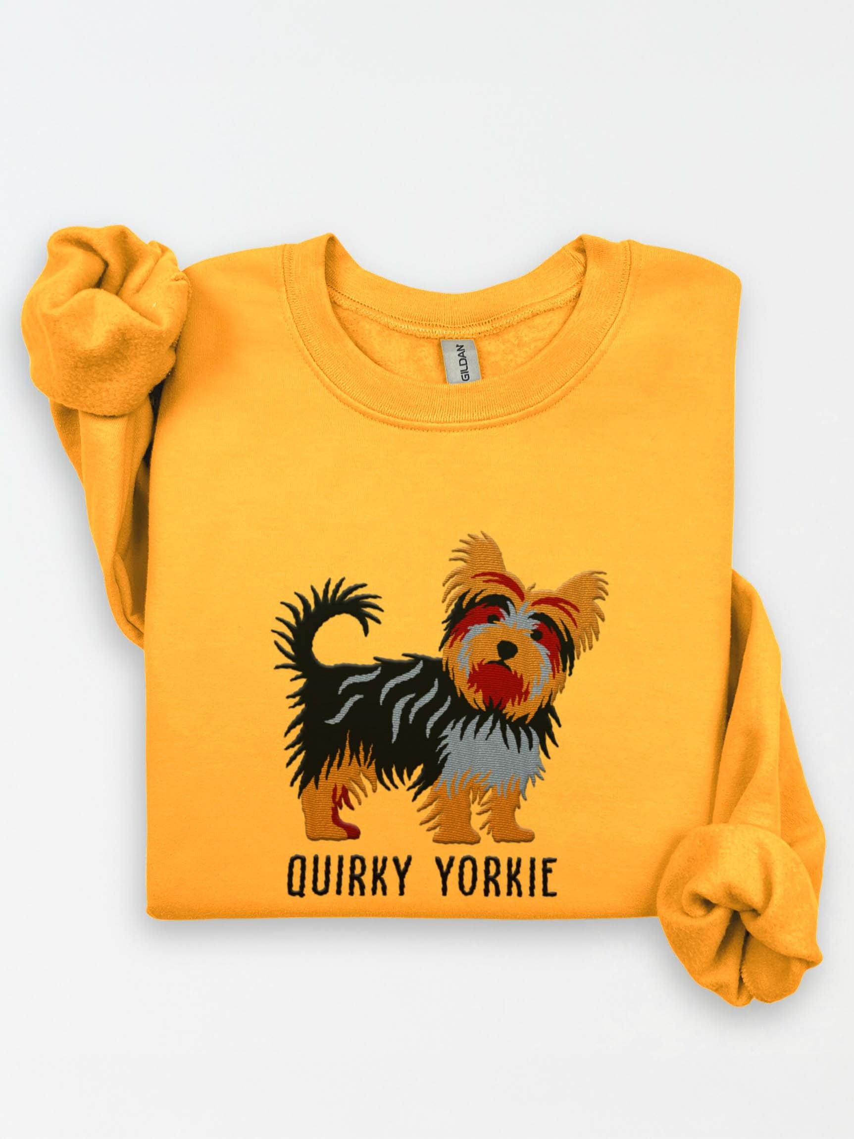 Quirky Yorkie Sweatshirt (Embroidered) of a Yorkshire Terrier product image (1)