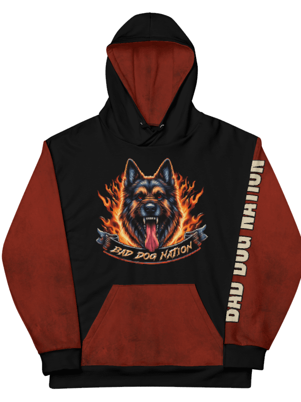 Run Your Dog, Not Your Mouth - Fire - Adult All-Over Print Unisex Hoodie product image (2)