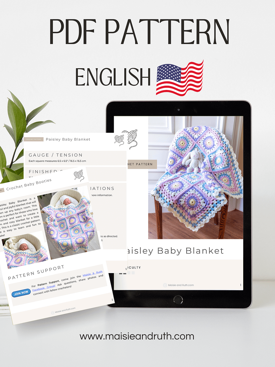 Crochet Pattern: Paisley Baby Blanket product image (2)