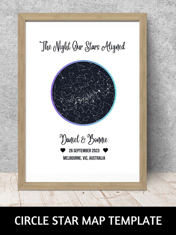 DIY Star Map Circle Heart Shapes Canva Templates product image (2)