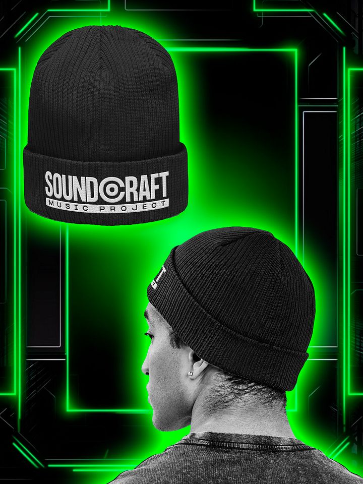 Soundcraft Embroidered Organic Ribbed Beanie by Beechfield product image (1)