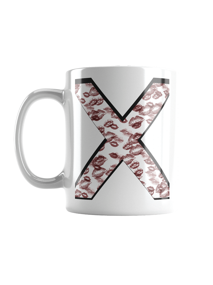 White X Burgundy Lipstick Kisses | Glossy White Mug product image (16)