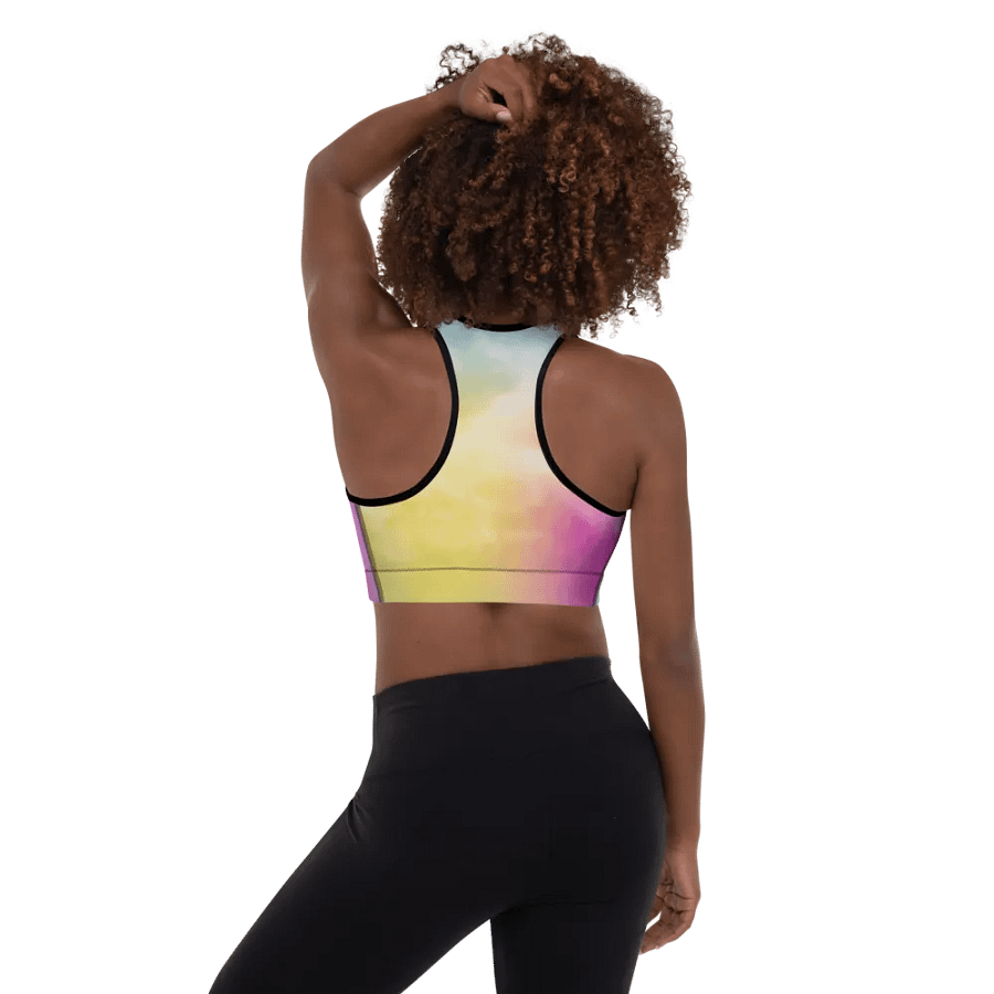 Blur cloud rainbow Design Padded Sports Bra - v3 product image (2)