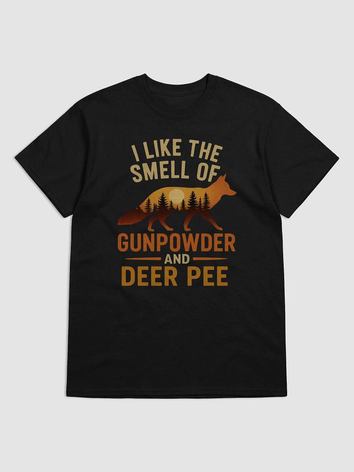 Funny Hunting T-Shirt – I Like the Smell of Gunpowder and Deer Pee | Vintage Hunter Tee product image (5)