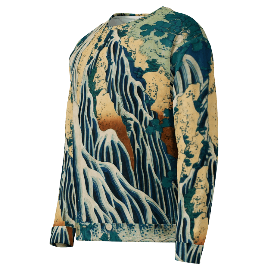 Kirifuri Falls at Mount Kurokami All-Over Print Recycled Unisex Sweatshirt product image (7)