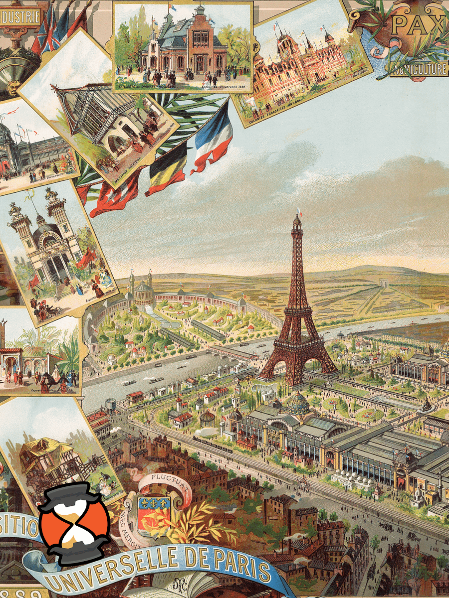Paris 1889 Canvas Print – Hand-Drawn Historic City Map Reproduction product image (2)