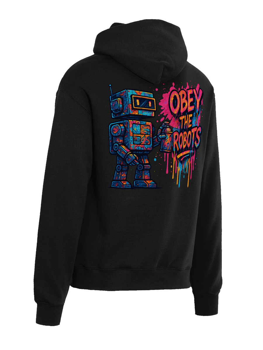 Obey the Robots Hoodie – Retro Graffiti Street Art product image (5)
