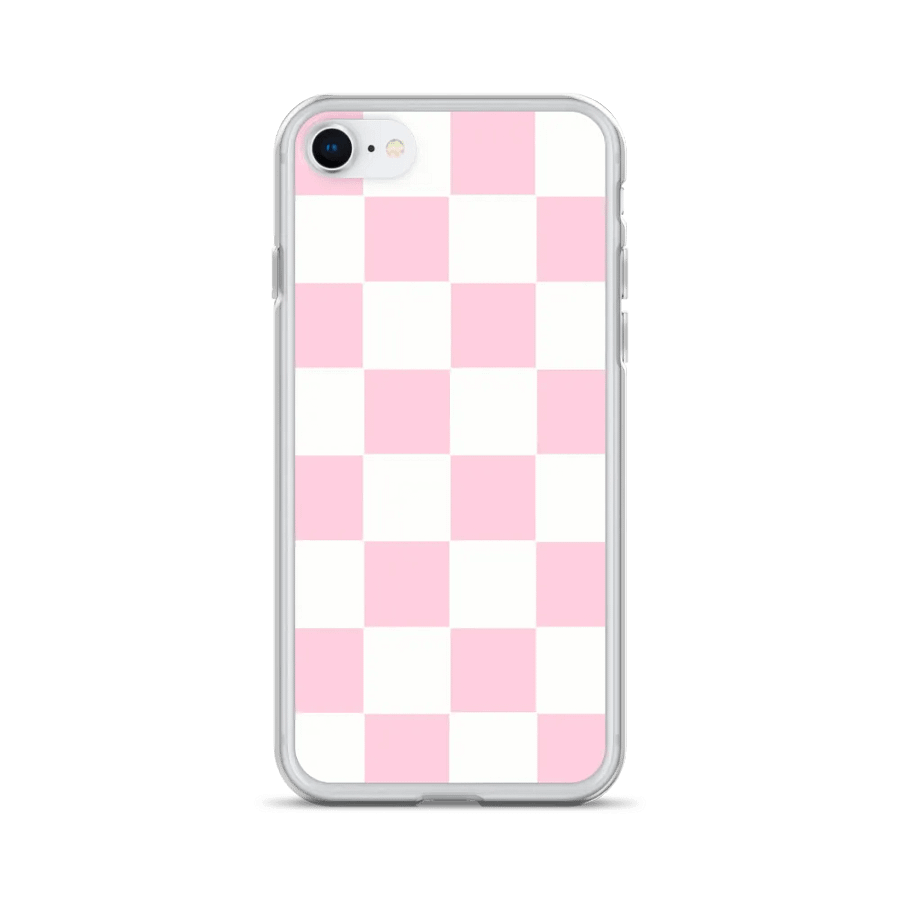 Pink & White Checkered Phone Case product image (1)