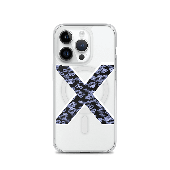 Black X Light Blue Lipstick Kisses Phone Case product image (2)