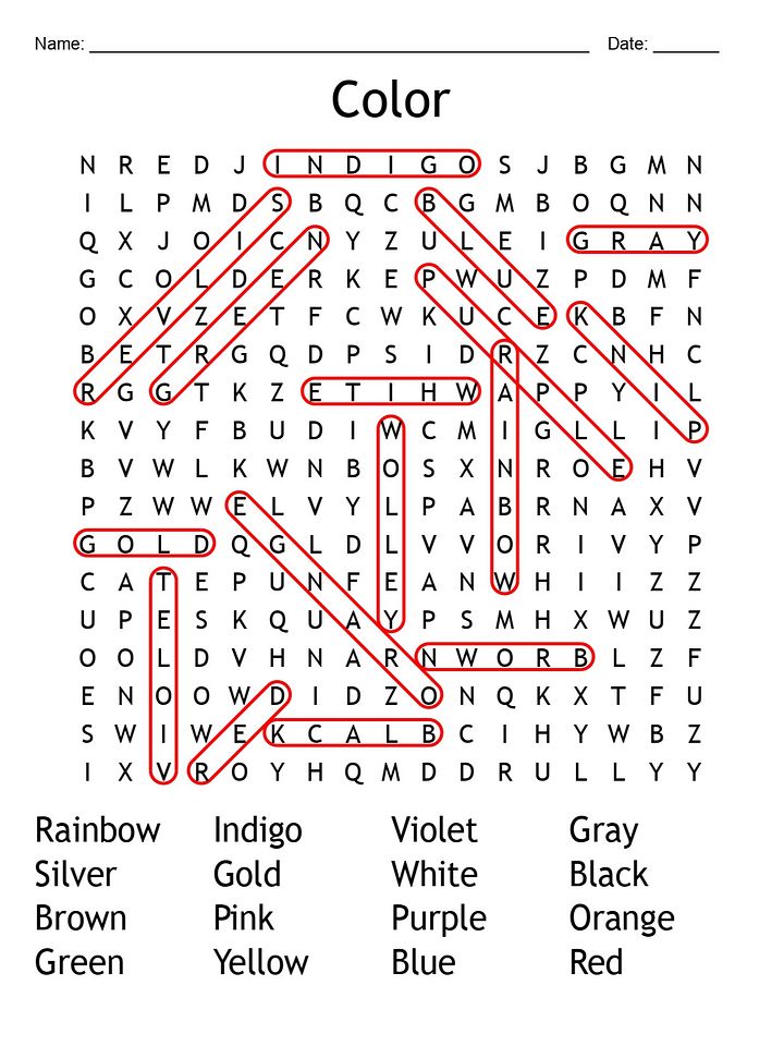 Printable Color Word Search Puzzle product image (2)