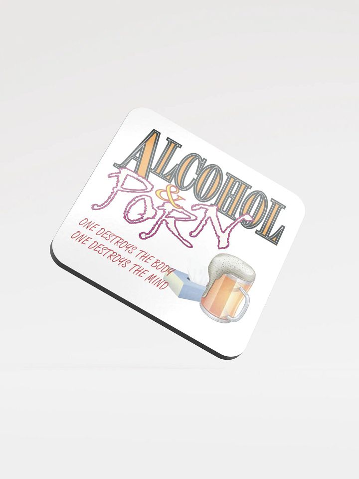 Alcohol & Porn - Glossed Cork Coaster product image (1)