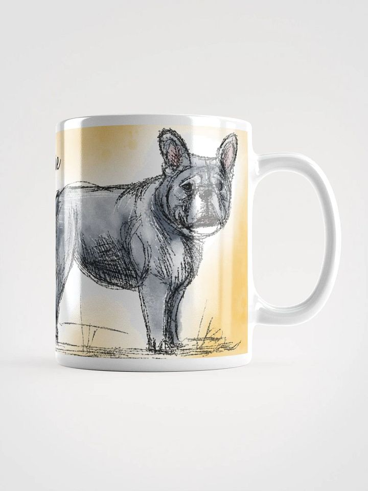 Hand Drawn Frenchie Love White Glossy Mug product image (2)