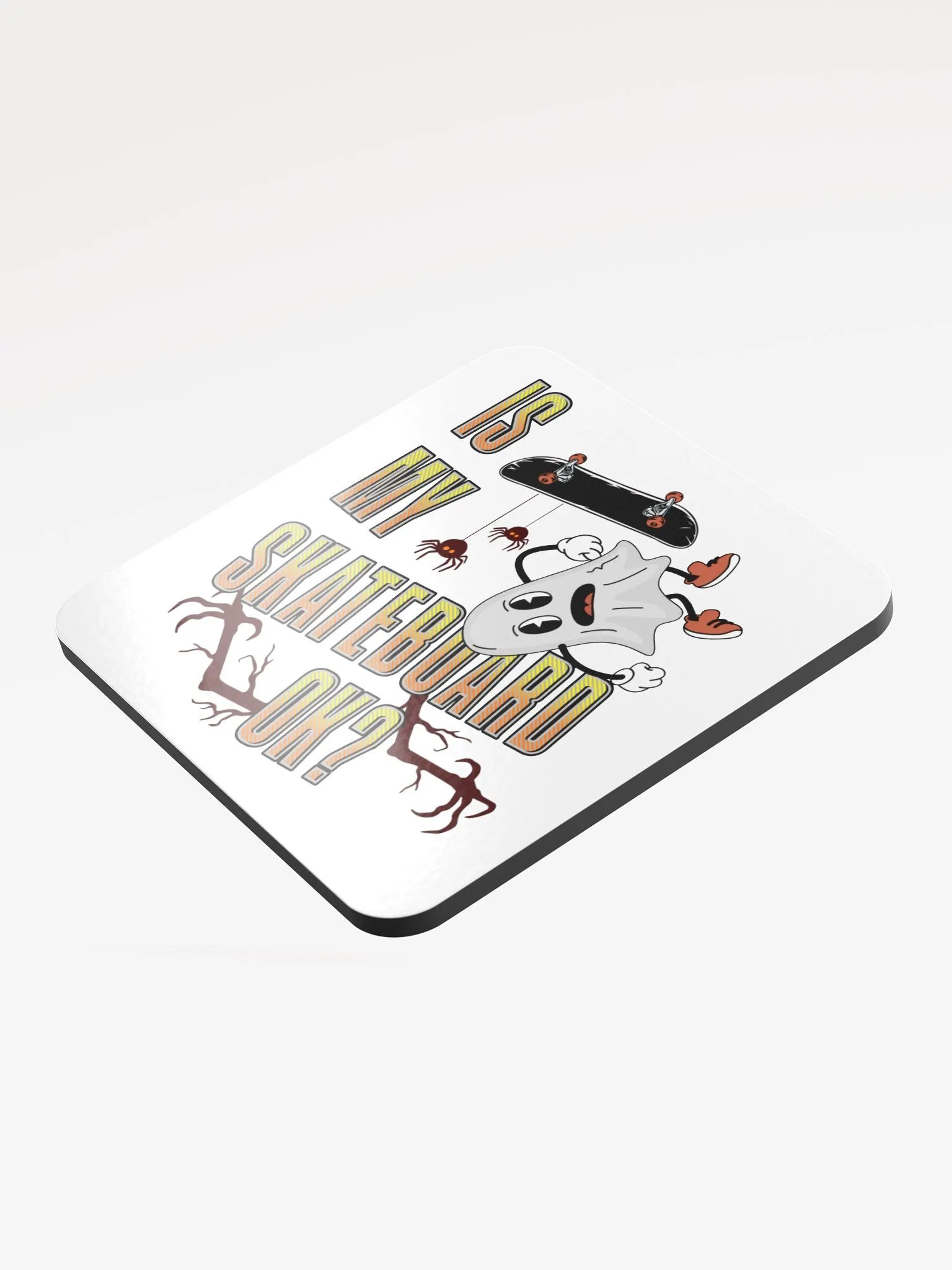 Is My Skateboard Ok? Ghost Spooky Skater Cork Coaster product image (4)