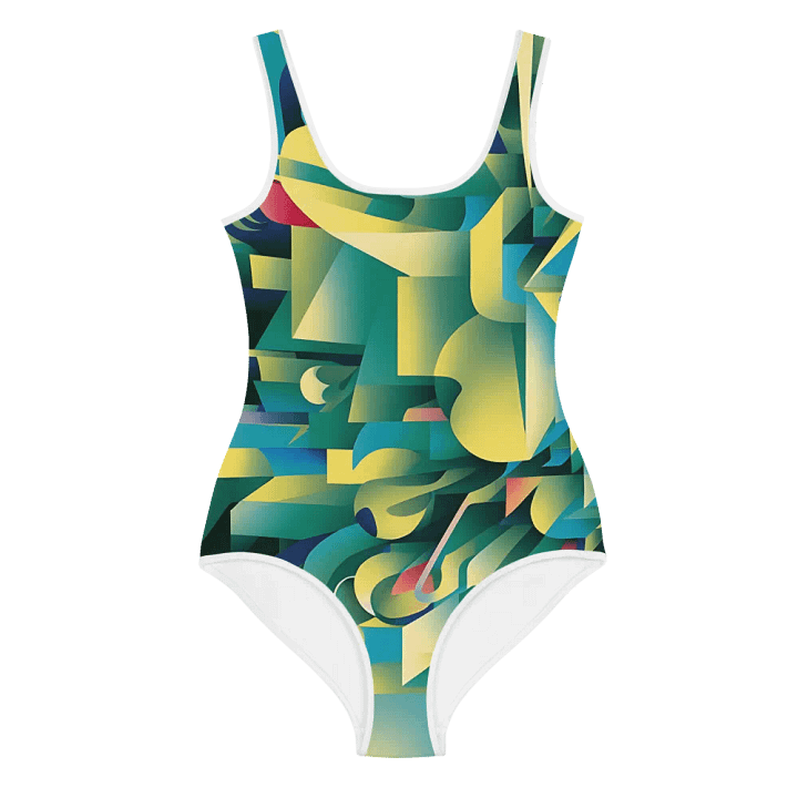 Abstract Lithographic Pattern Design Youth One Piece Swimsuit - V8 product image (1)