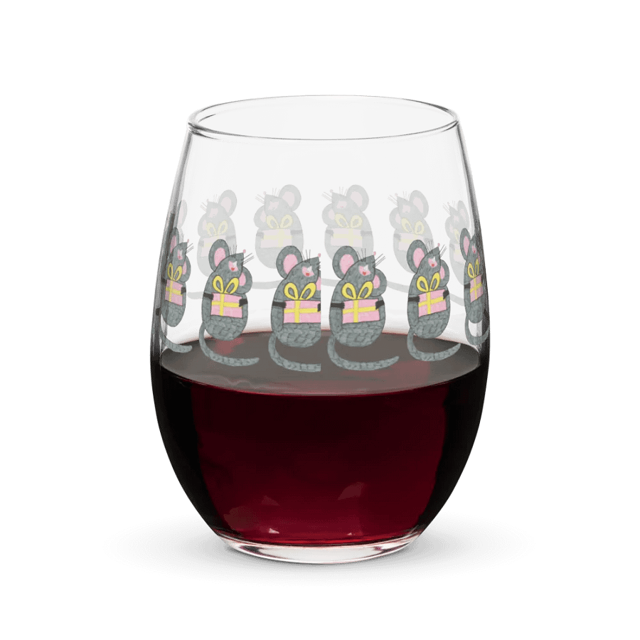 Present mouse Stemless Wine Glass product image (6)