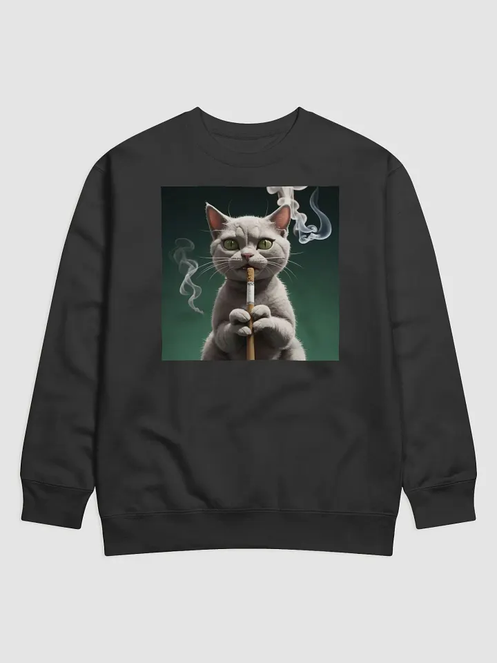 Serious Smoker Cat Sweatshirt product image (1)