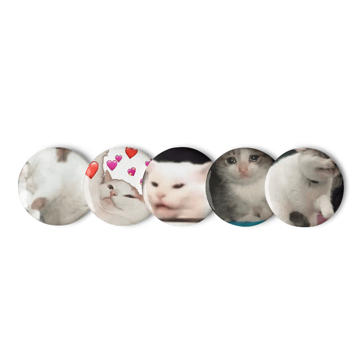 Set of Pin Buttons: Meme Cats 12 product image (1)