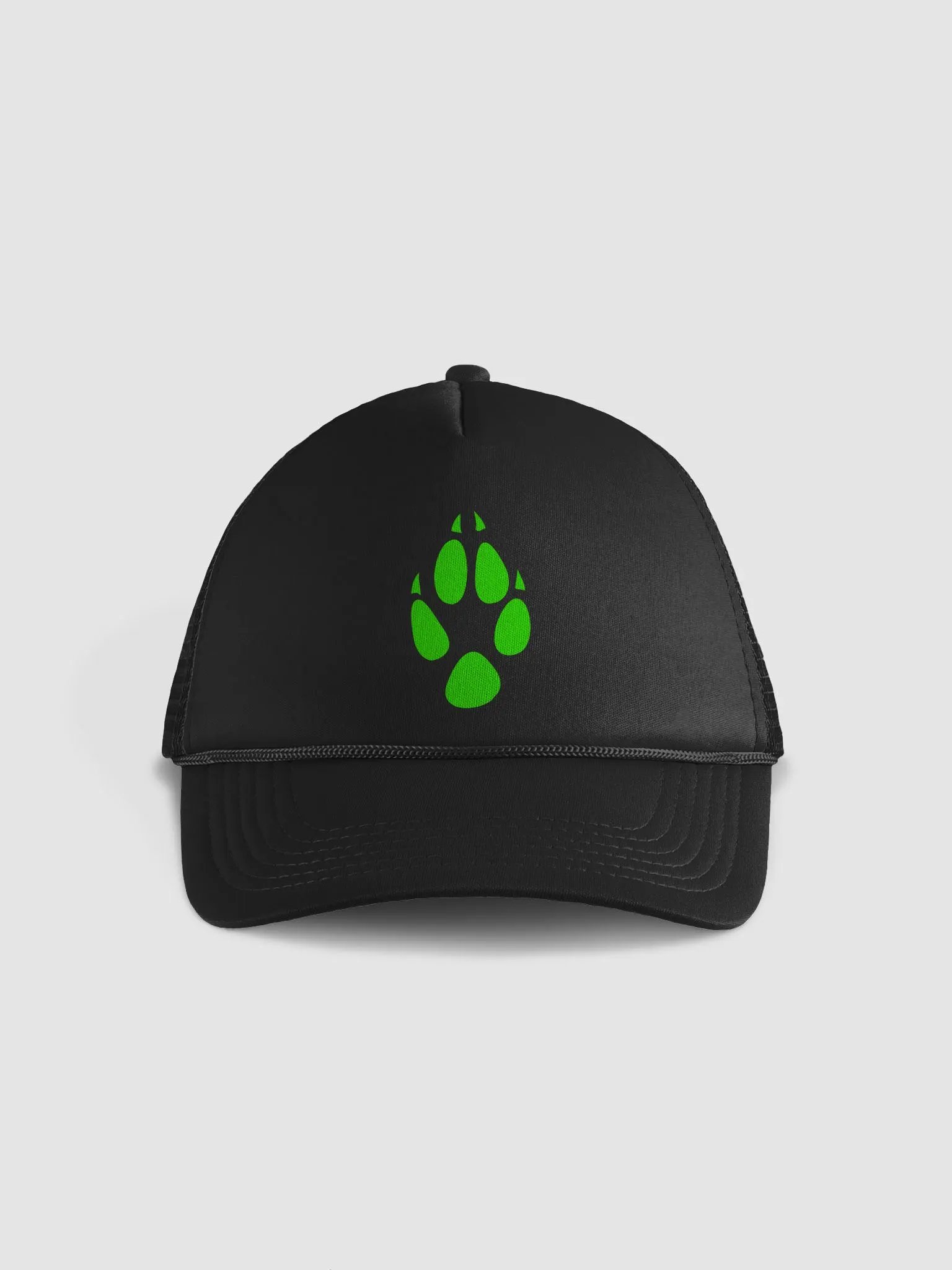 Green Paw Print Black Trucker Hat product image (1)
