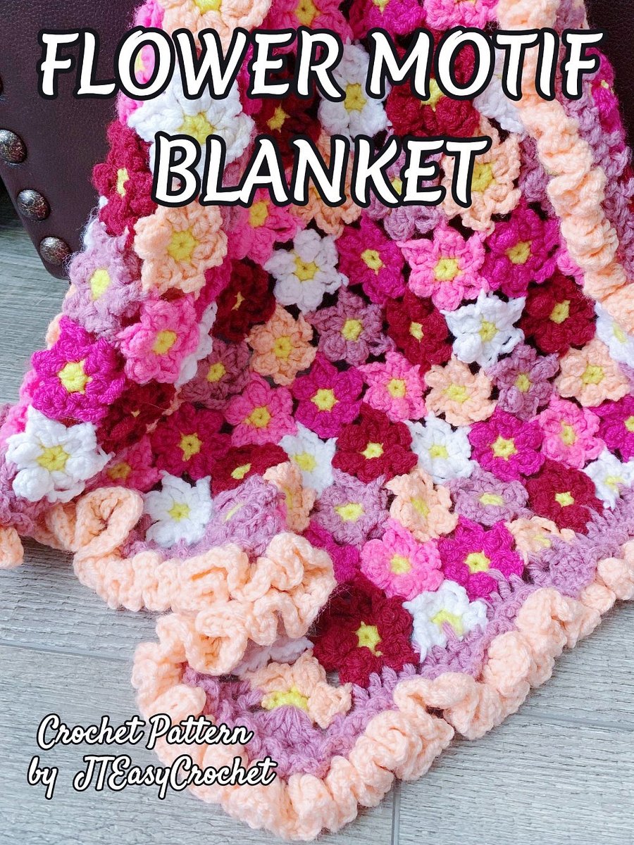 Floral Motif Blanket Crochet Pattern product image (8)