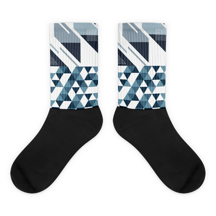 Geometric Blue Fusion Sublimated Socks product image (1)