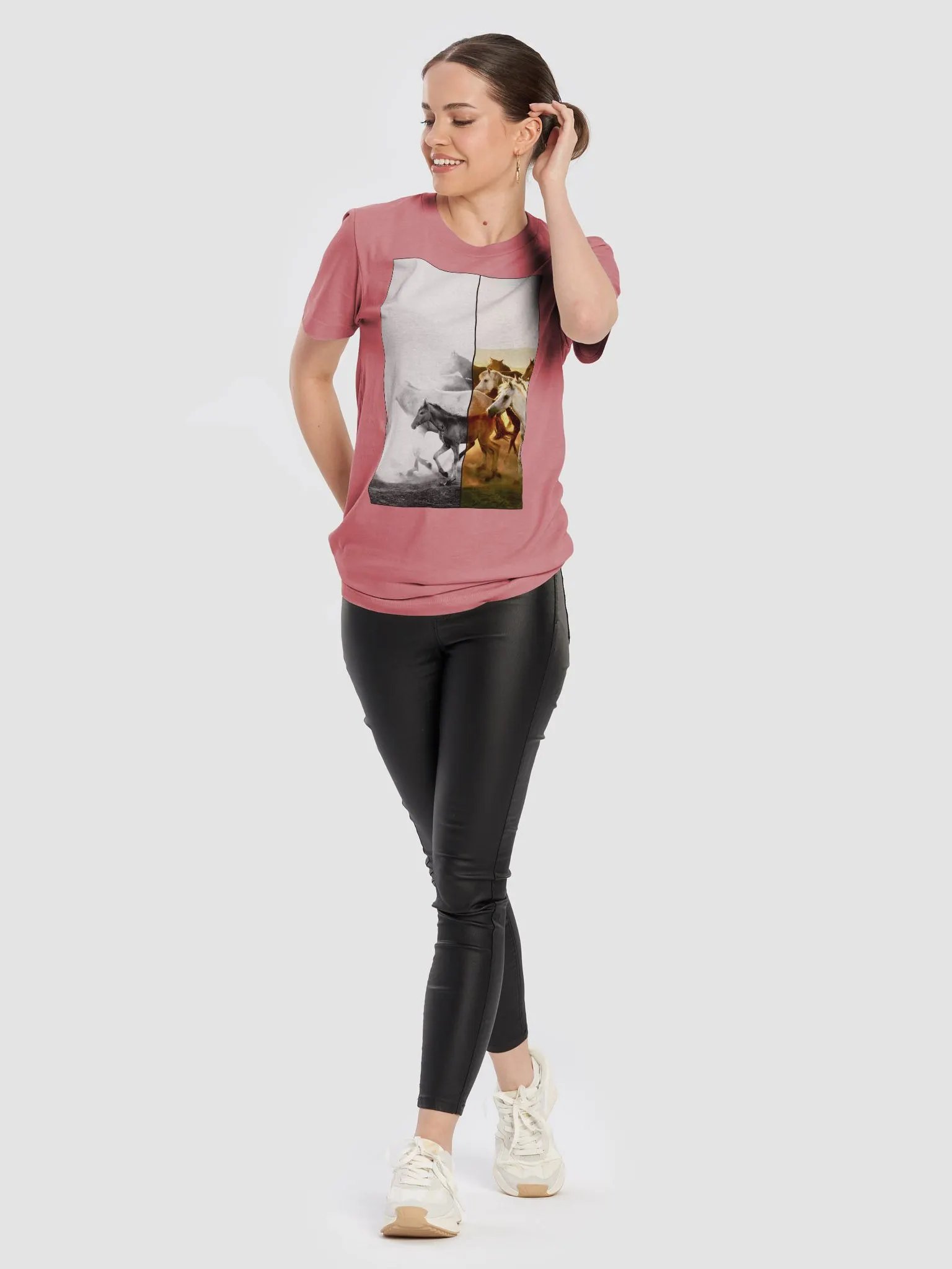 Wild Horses Disappearing Into The Void Unisex Tee + Backprint product image (38)