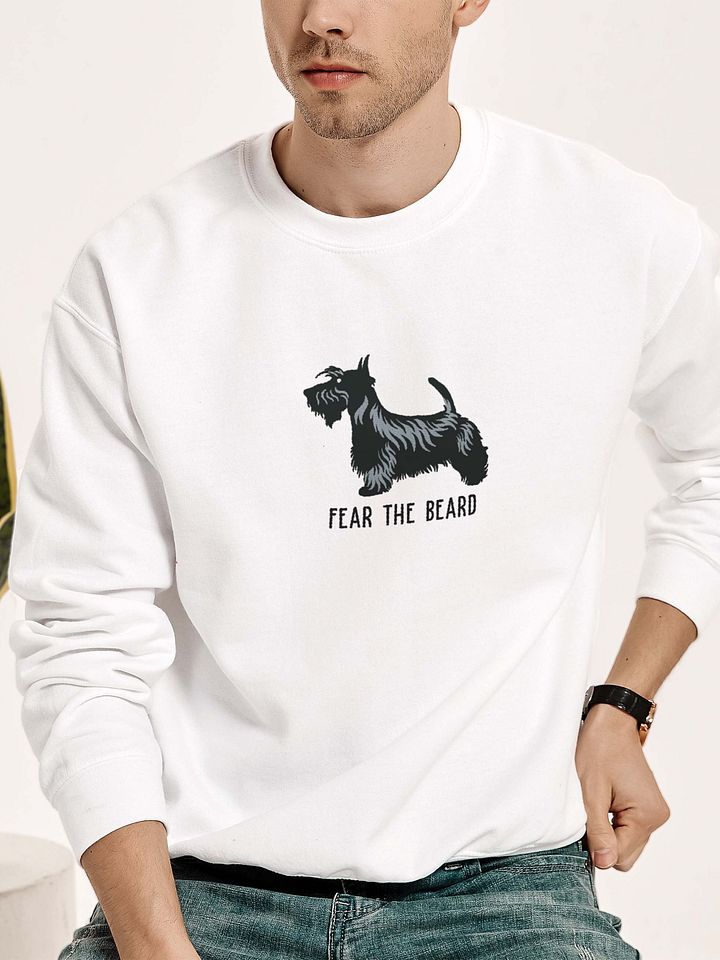 Fear the Beard Sweatshirt (Embroidered) of a Scottish Terrier(Black) product image (2)