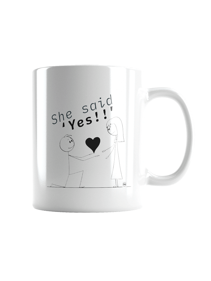 She Said “Yes!!” – Romantic Stick Figure Proposal Mug product image (2)