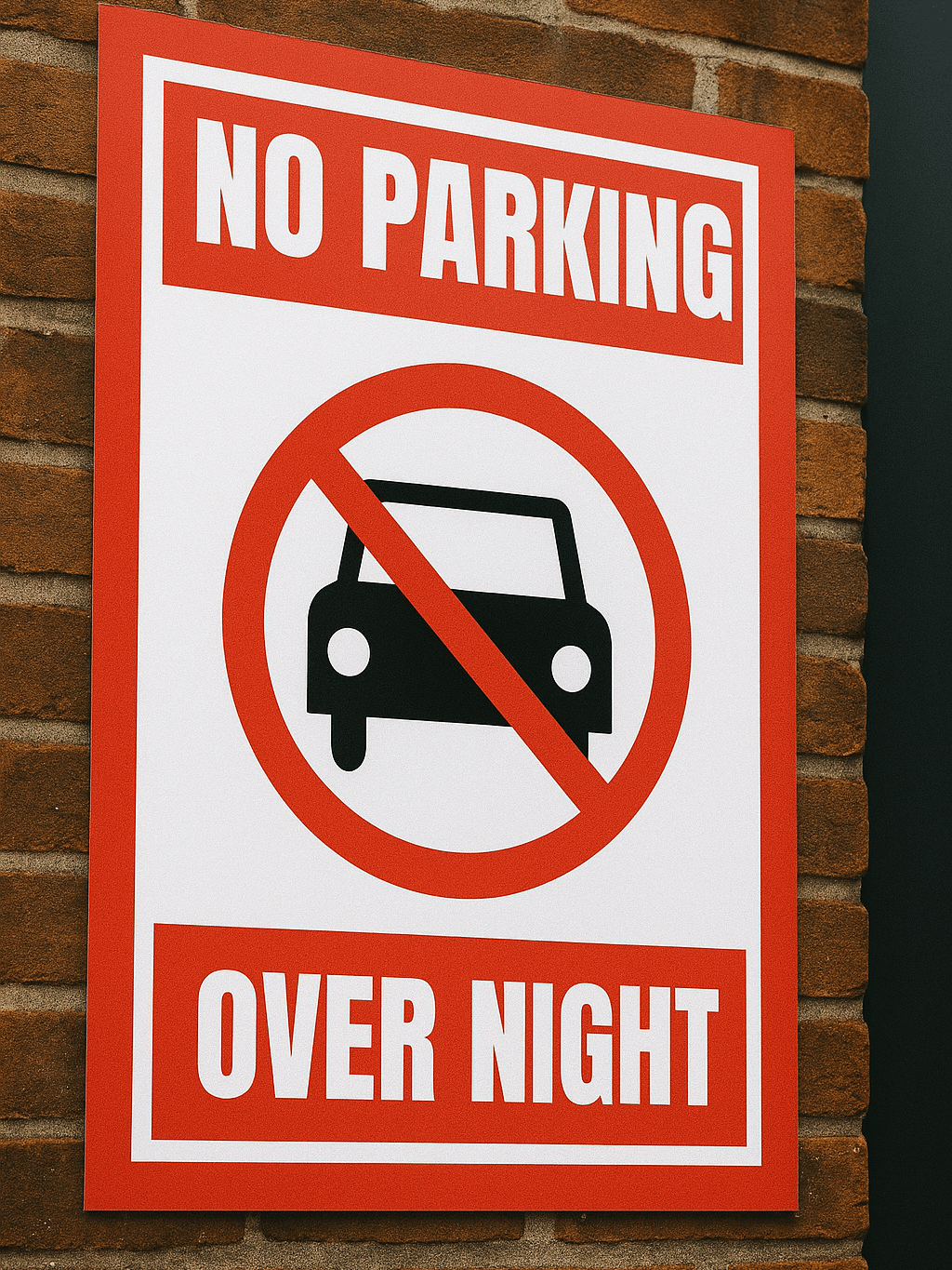 No Parking Overnight Door Sign - Printable Download product image (1)
