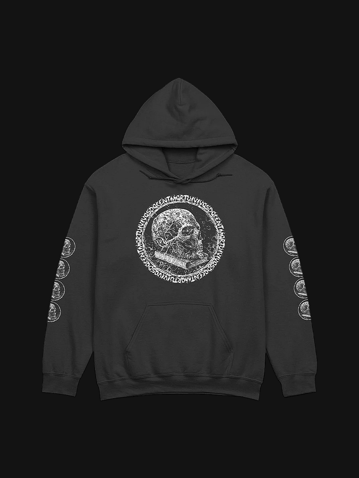Dark Latin Skull W/ Sleeve Print Pullover Hoodie (Front & Back) product image (1)