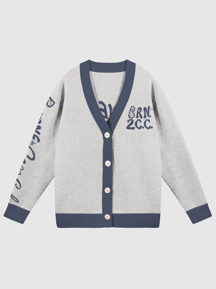 The Cape Cozy Cardigan | BOURNE to Cape Cod™ Unisex Knit Sweater | Coastal Classic Fit | Colors: Bone & Navy Trim product image (5)