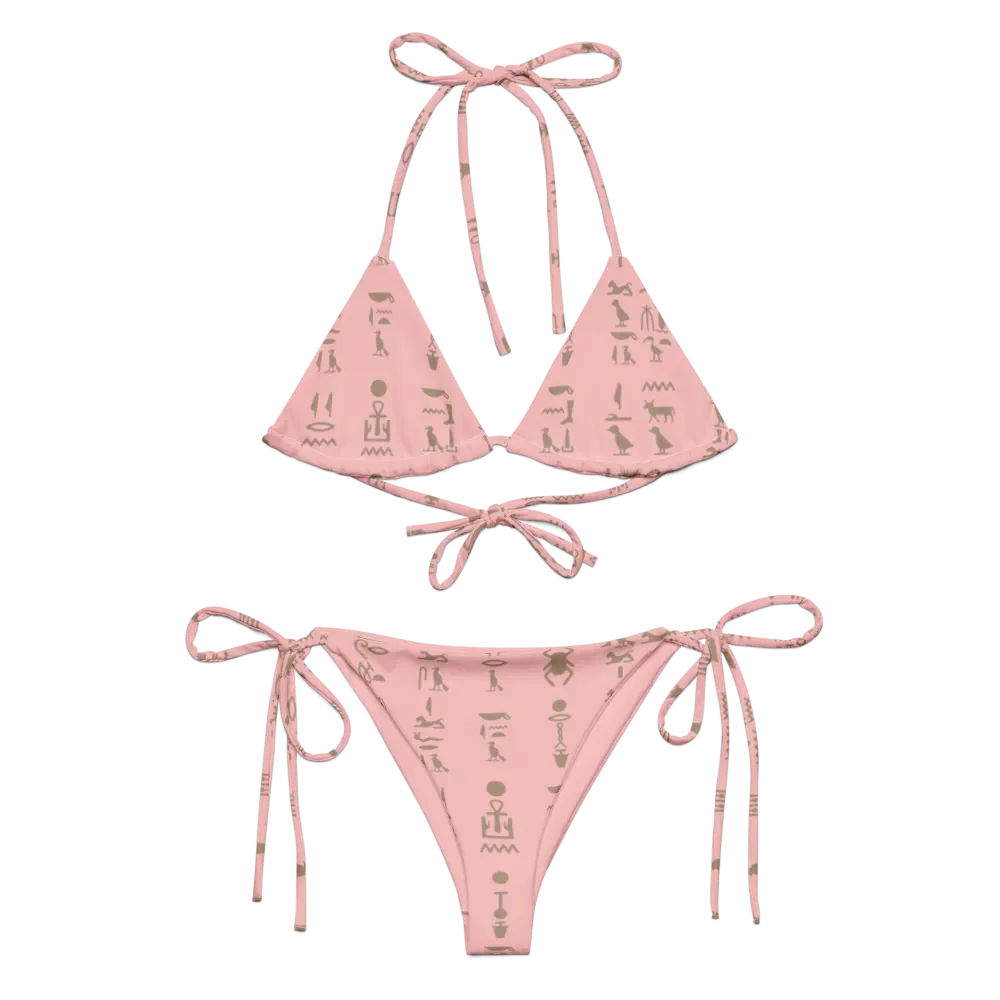 Isis Pink Hieroglyphs String Bikini product image (6)