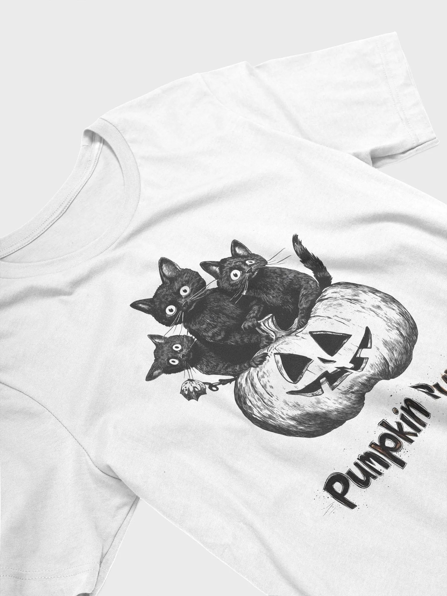 Pumpkin Purrs - Halloween Black Cat T-Shirt product image (3)