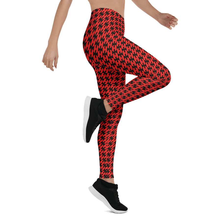 Red Houndstooth Grid All-Over Leggings product image (7)