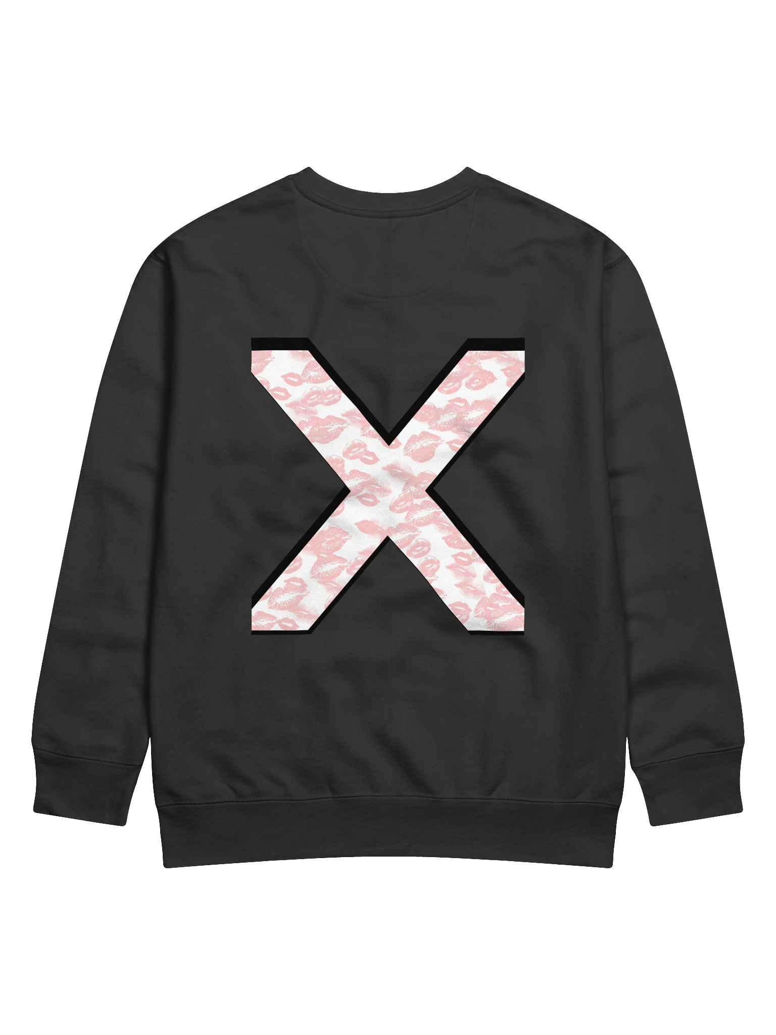 White X Pink Lipstick Kisses | Crewneck product image (1)