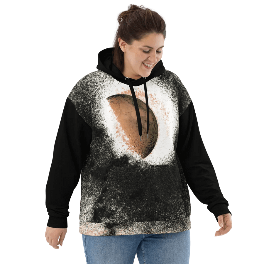 Abstract Textured Disintegrating Moon Unisex Pull Over Hoodie product image (7)
