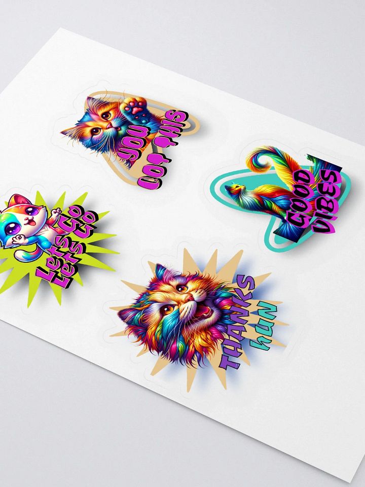 Whimsical Cat Motivational Sticker Sheet product image (2)