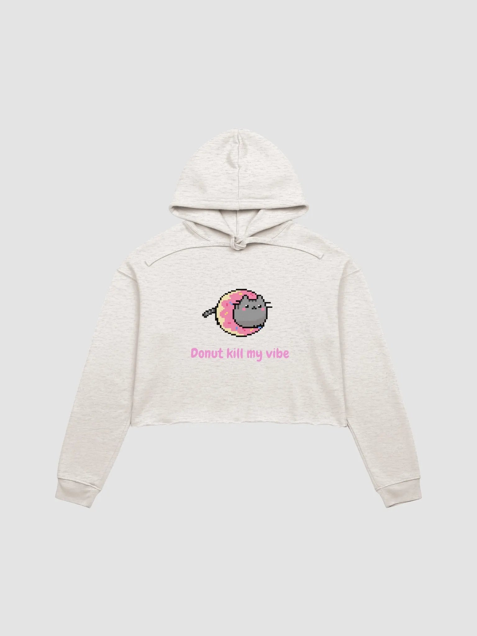 Meme Cartoon Cat Donut Kill My Vibe Crop Hoodie product image (13)