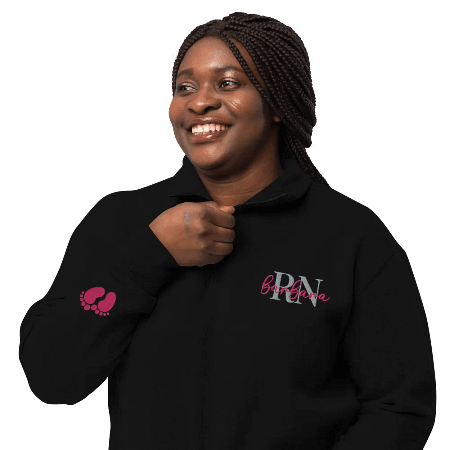 Personalized Embroidered Quarter Zip Sweatshirt (With Sleeve Element) product image (6)