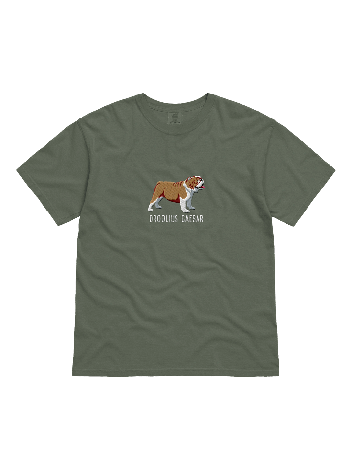 Droolius Caesar T-Shirt(Embroidered) of an English Bulldog(Tan & White) product image (21)
