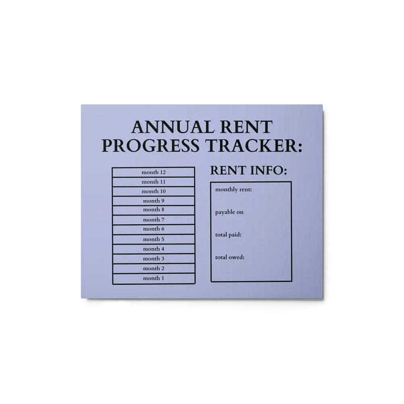 HIGHFALUTIN ANNUAL RENT TRACKER (black design 5)