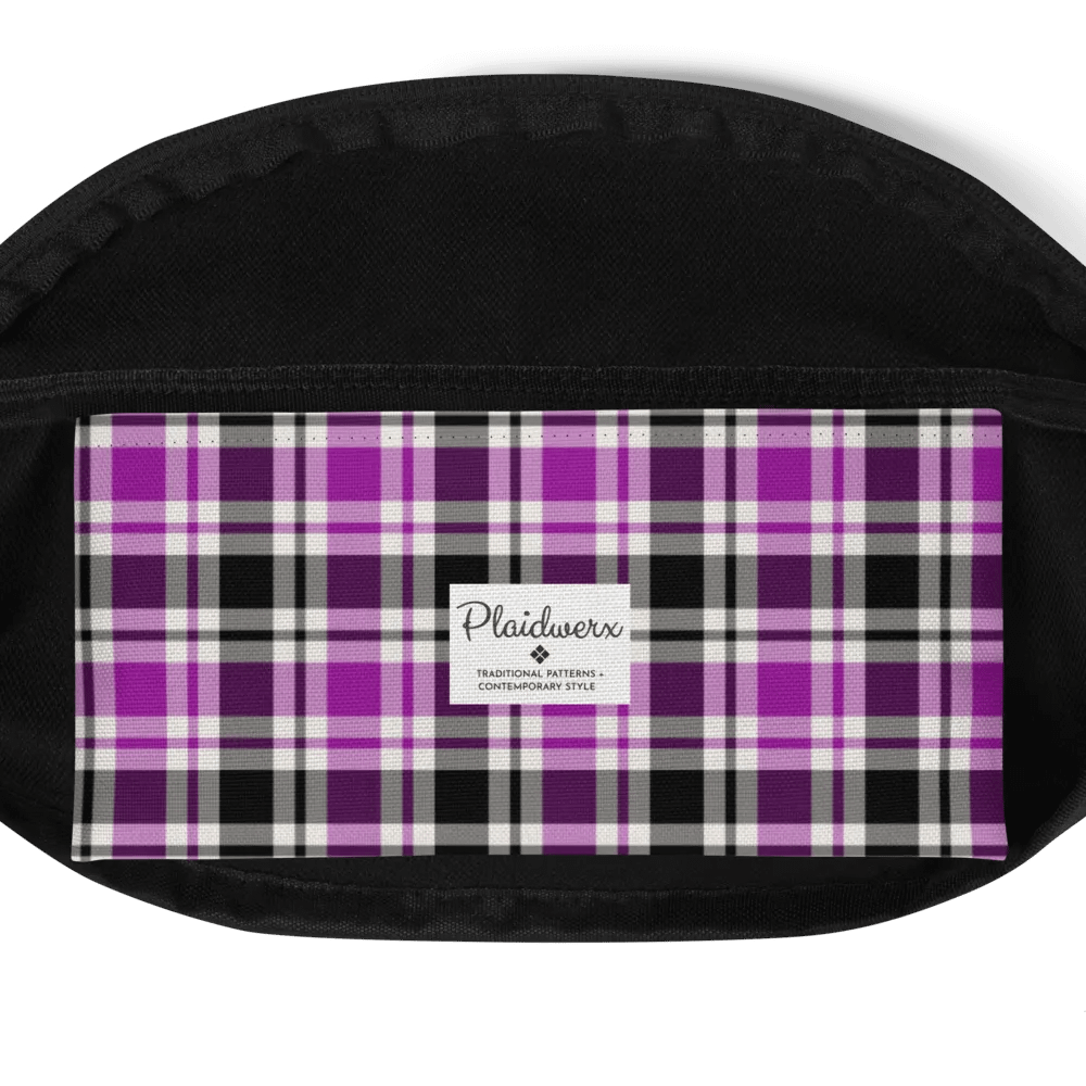 Purple, Black, and White Plaid Fanny Pack product image (6)