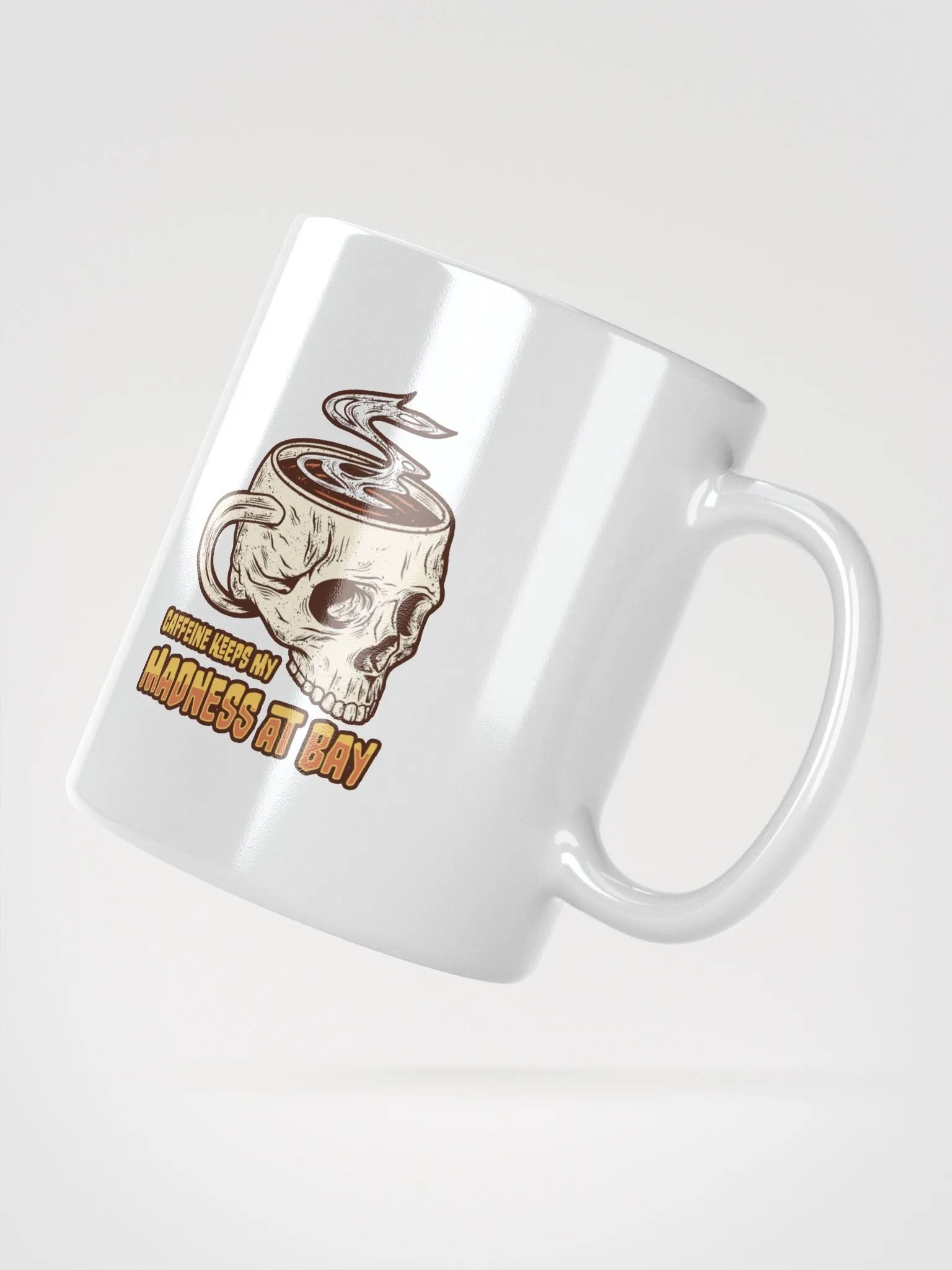 Gothic Skull Coffee Mug – Caffeine Keeps My Madness at Bay product image (2)