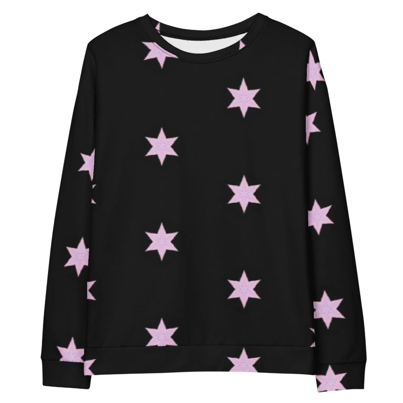 Abstract Repeating Pink Stars Unisex All Over Print Sweatshirt product image (16)