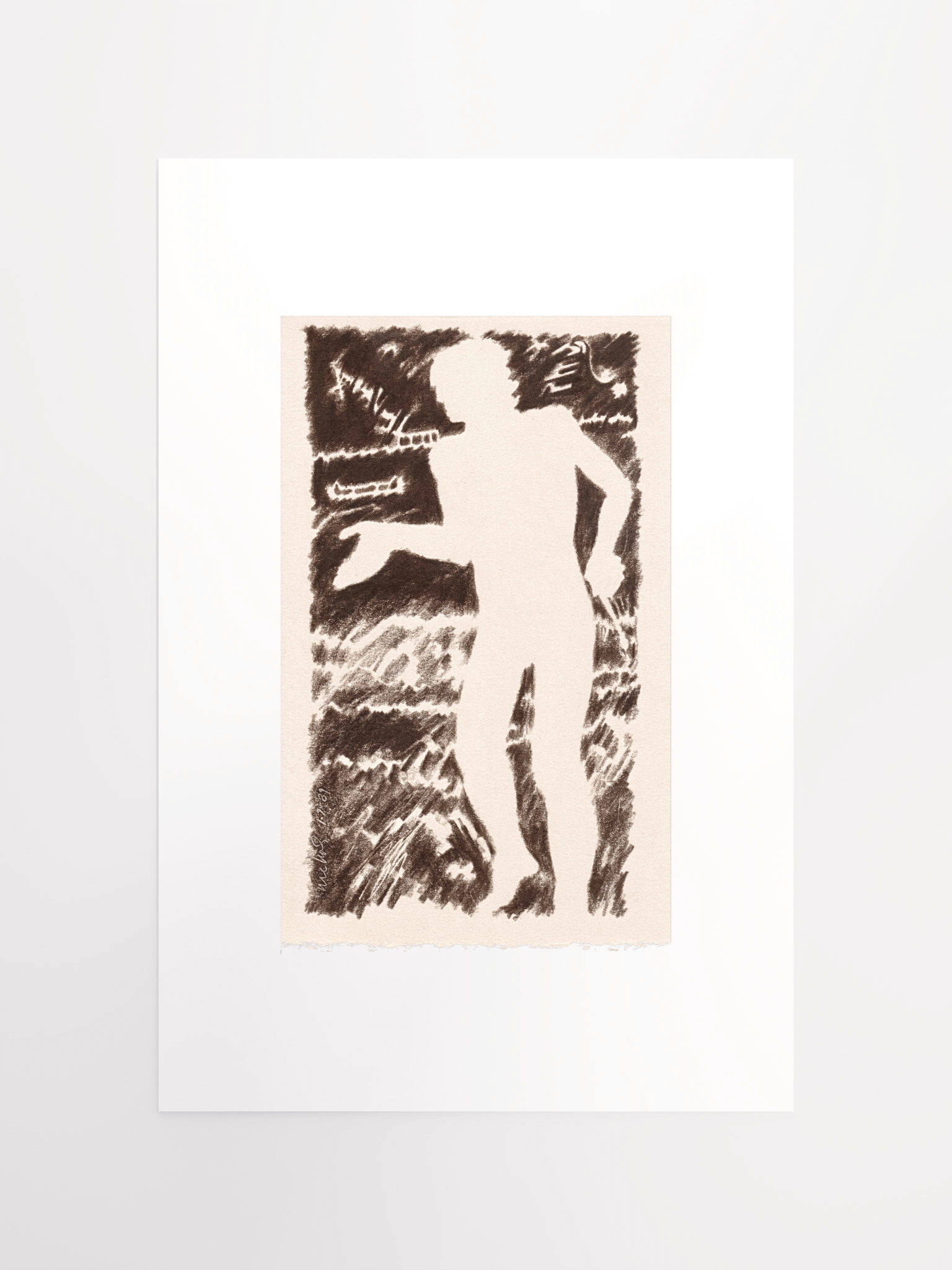 Man with Paintbrush (sepia) 01.07.90 print product image (5)
