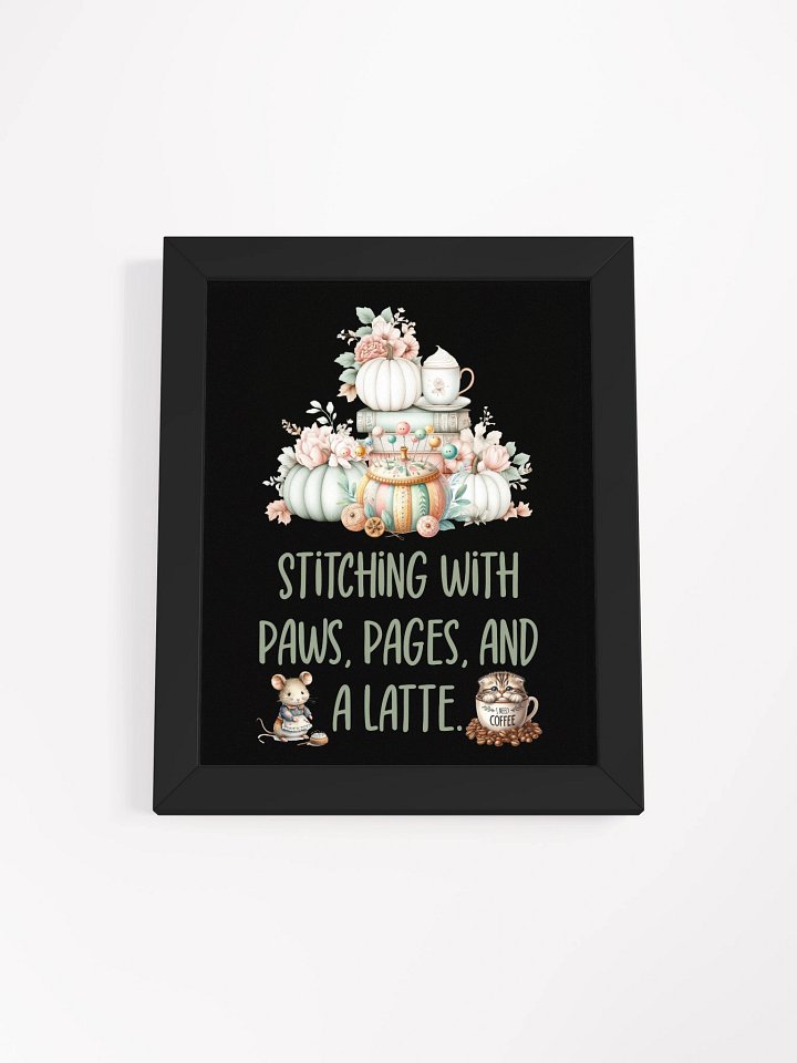 Stitching with Paws, Pages & Latte Poster product image (1)