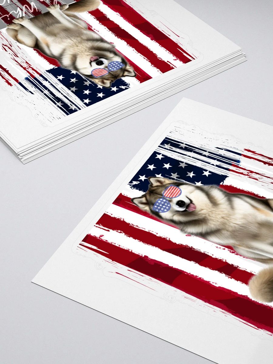 Alaskan Malamute American Flag Pun Sticker product image (5)