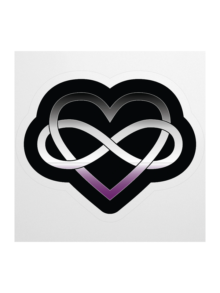 Asexual Pride Gradient Polyamory Infinity Heart Sticker product image (1)